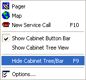 Hide Cabinet Tree/Bar menu line