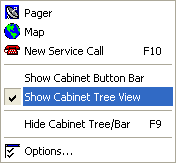 Show Cabinet Tree View menu line