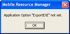 Application Option "ExportEXE" not sent.