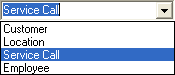 Service Call dropdown menu