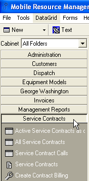 Service Contracts button in Button View