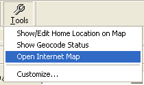 Tools short dropdown menu - Open Internt Map line