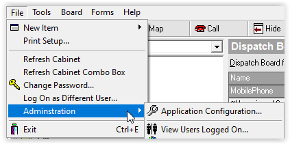 File > Administration
